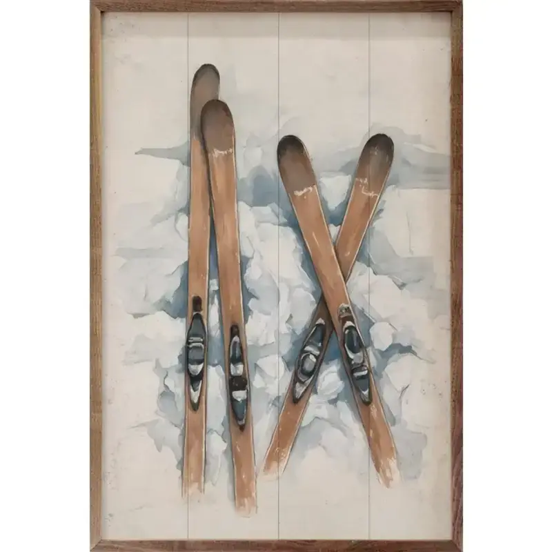 Kendrick Home Pair of Skis in the Snow  5x8