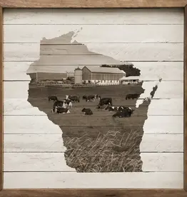 Kendrick Home Weathered Wisconsin Cattle  8 x 8 x 1.5