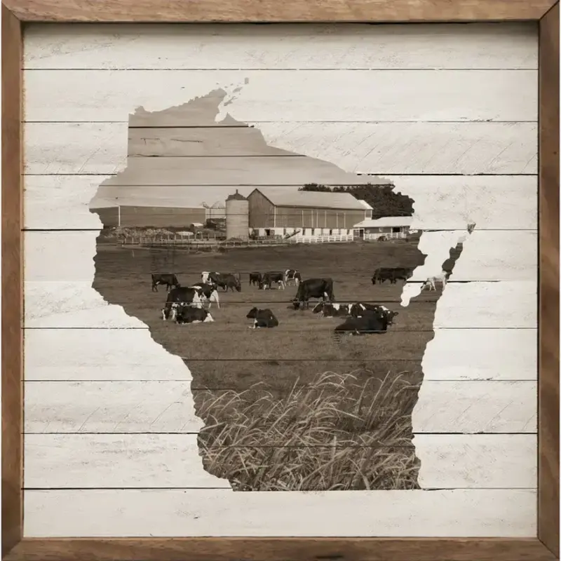 Kendrick Home Weathered Wisconsin Cattle  8 x 8 x 1.5