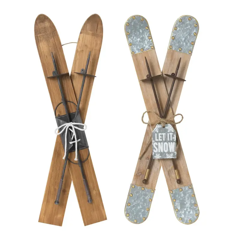 The Gerson Companies Wood & Metal Holiday Ski - Assorted