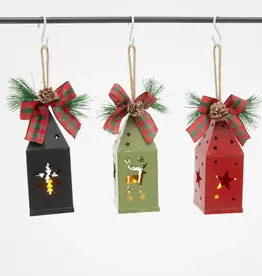 The Gerson Companies Metal Floral Holiday Lantern - Assorted