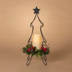 The Gerson Companies Christmas Tree Metal Candleholder