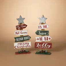 The Gerson Companies Wood Floral Holiday Sign - Assorted