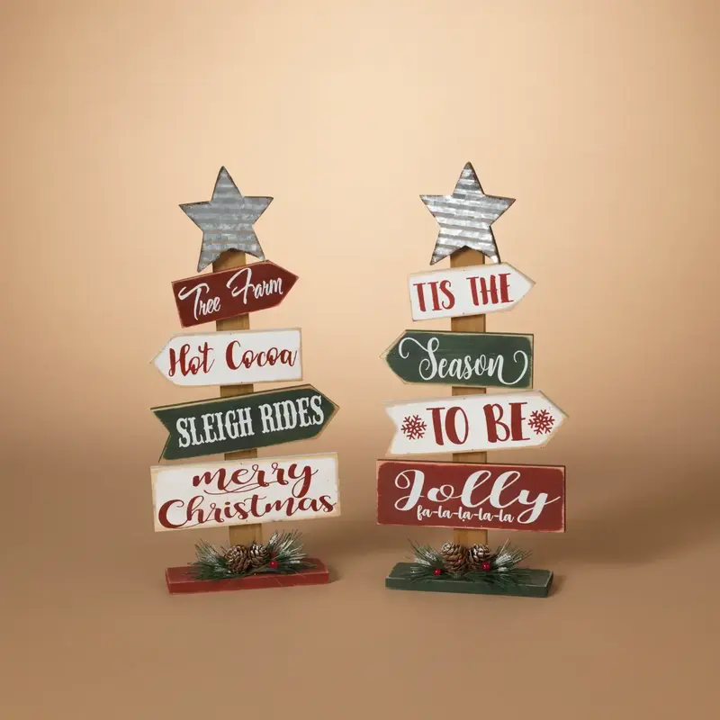 The Gerson Companies Wood Floral Holiday Sign - Assorted