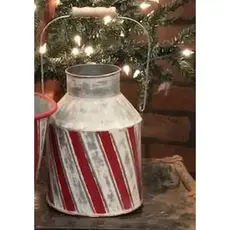 Candy Cane Stripe Milk Can