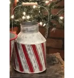 Candy Cane Stripe Milk Can