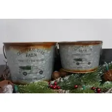 Christmas Tree Truck Buckets (Set of 2)