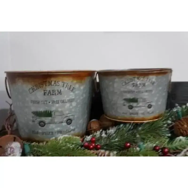 Christmas Tree Truck Buckets (Set of 2)