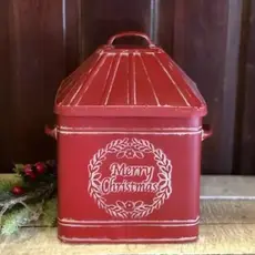 DNS Designs Red Distressed Merry Christmas Canister