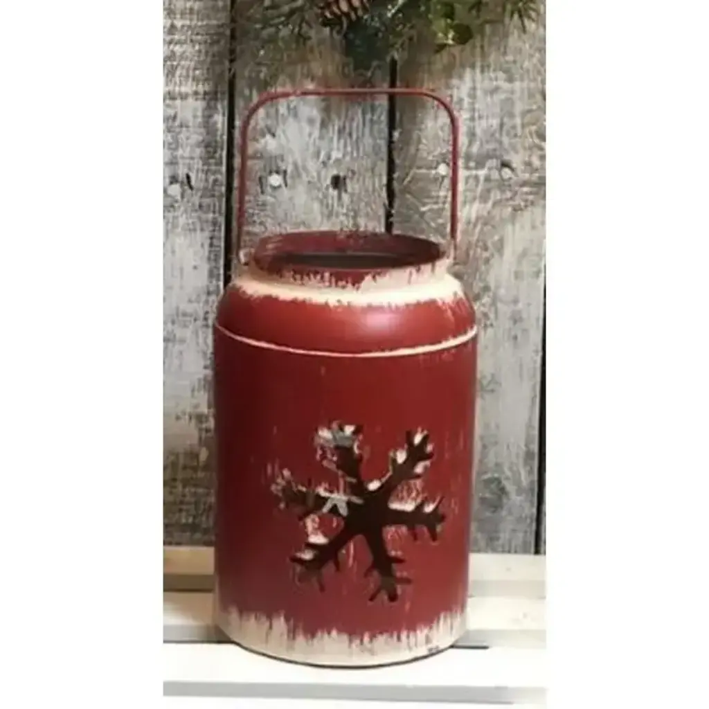 DNS Designs Red Snowflake Lantern Small