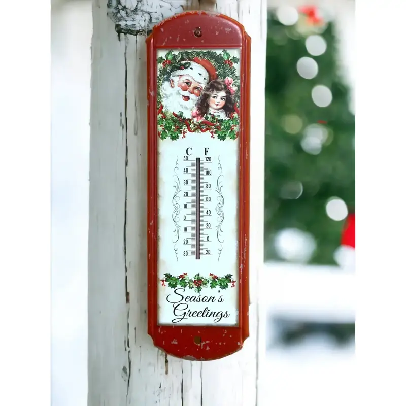DNS Designs Santa and Child Vintage Thermometer
