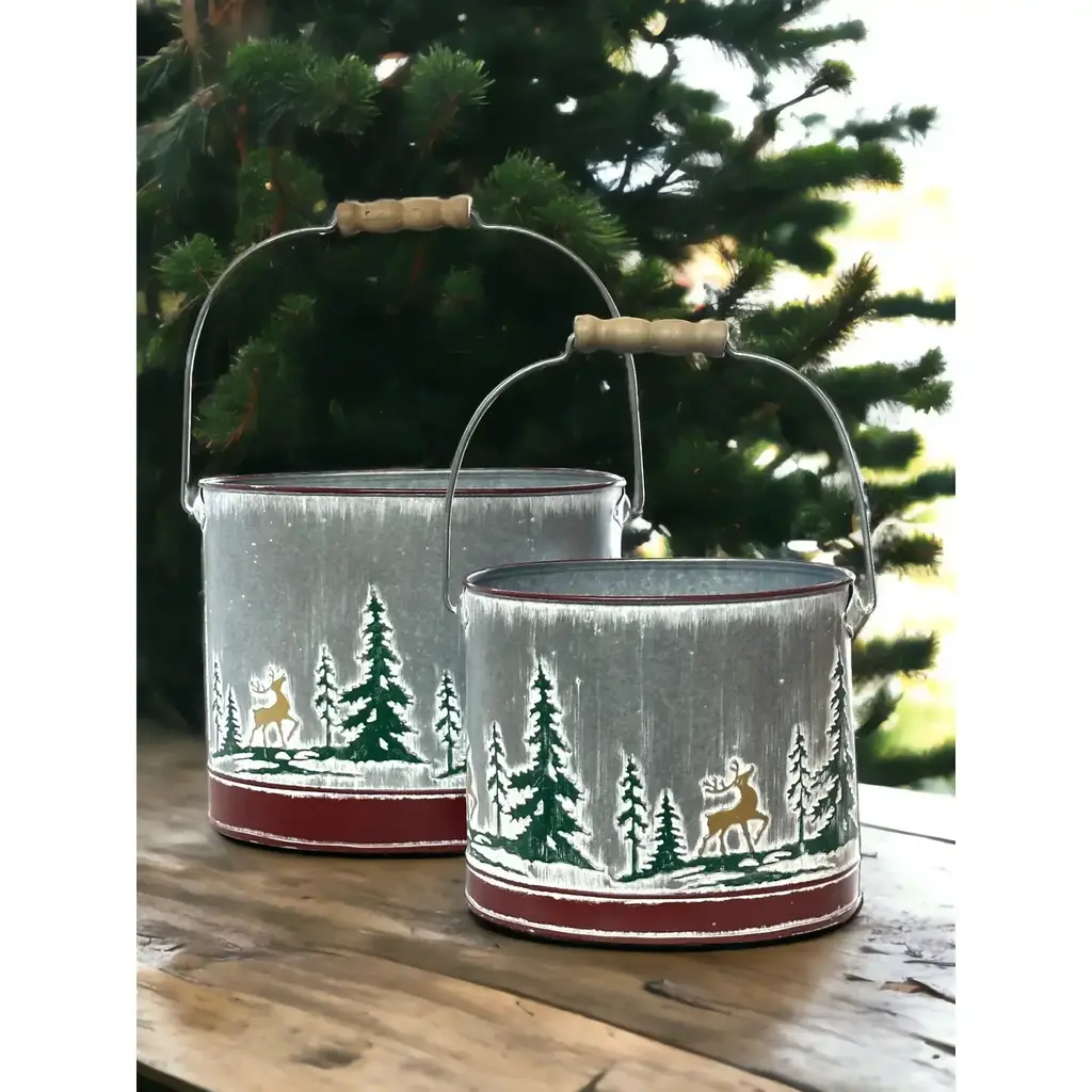 Gold Deer Winter Oval Buckets