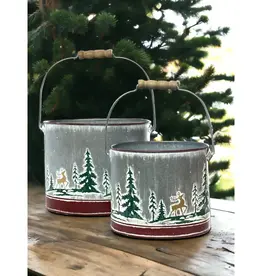Gold Deer Winter Oval Buckets