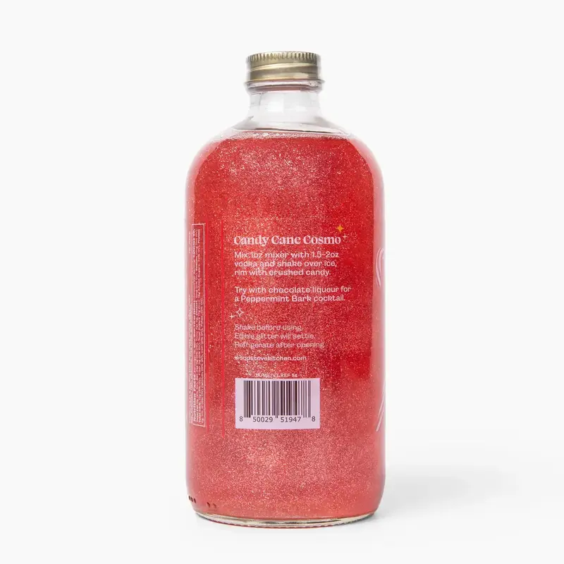 Wood Stove Kitchen Candy Cane Sparkle Cocktail & Mocktail Mixer, 16 Fl oz