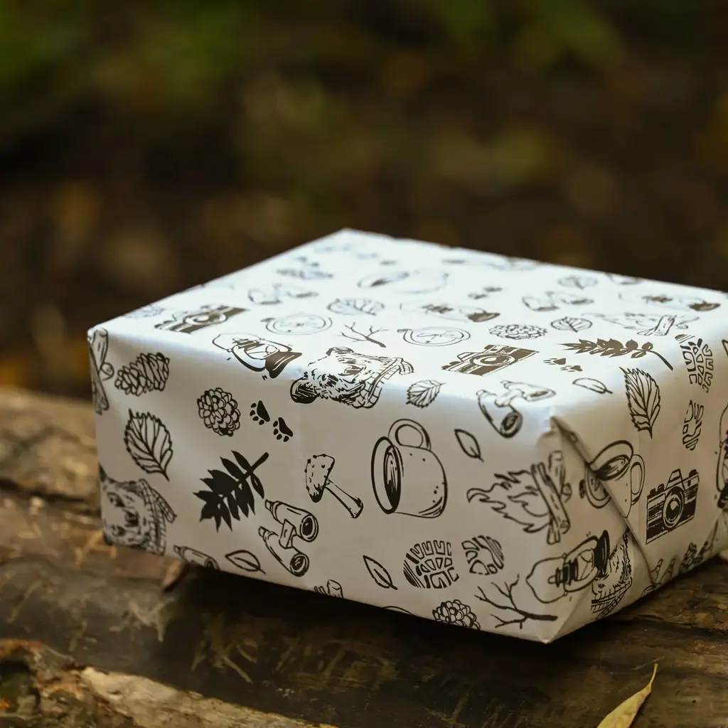 Little Rock Designs Gift Wrap - Explore Black and White