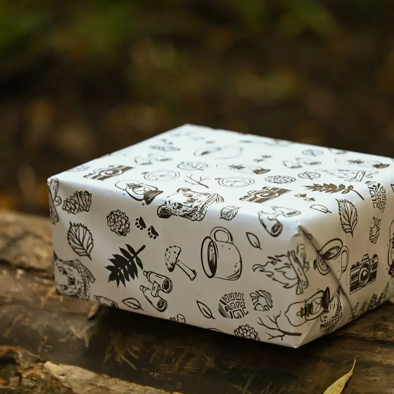 Little Rock Designs Gift Wrap - Explore Black and White