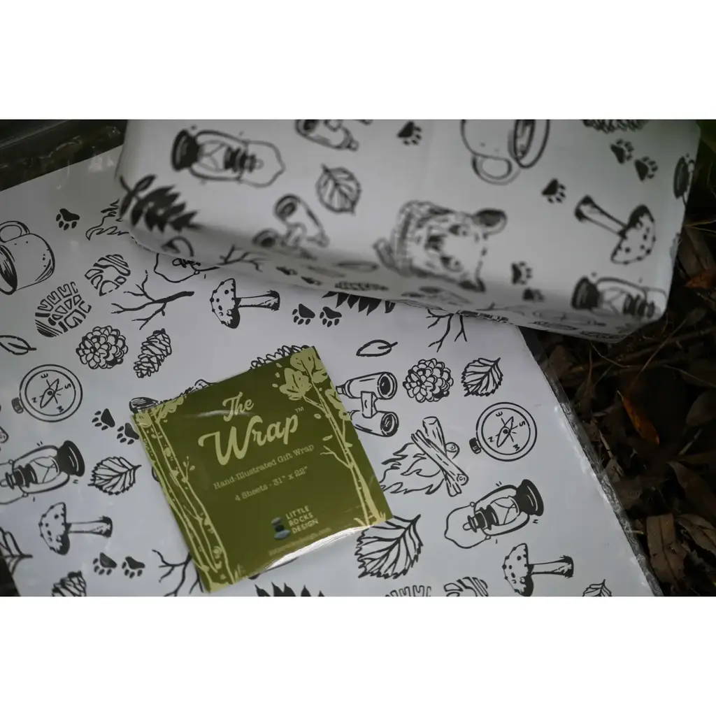 Little Rock Designs Gift Wrap - Explore Black and White