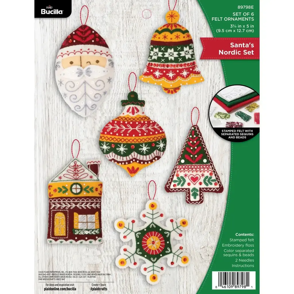 Bucilla Bucilla® Santa’S Nordic Ornaments Felt Kit