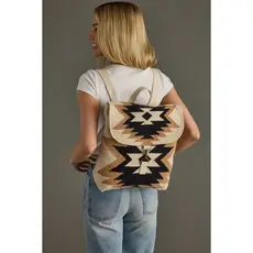 Cream, Tan & Black Aztec Backpack