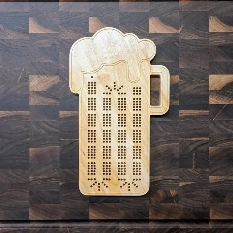 Arts and Craftsmanship Beer Mug Cribbage Board