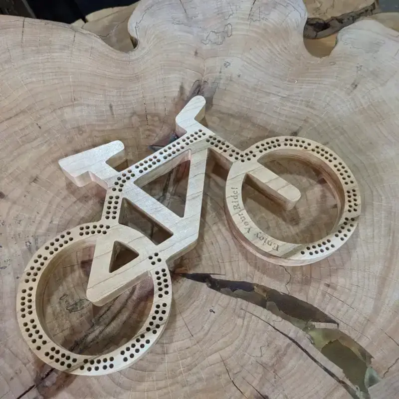 Arts and Craftsmanship Cycling Bicycle Cribbage Board