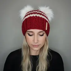 The Candy Cane Double Pom Beanie