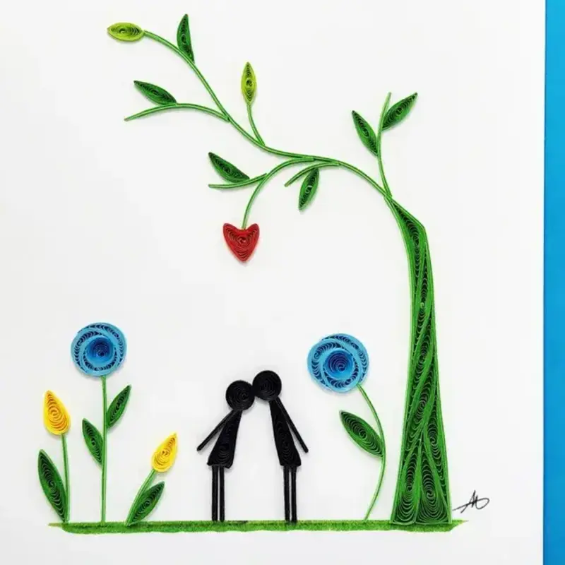 Iconic Quilling Quilling Greeting Card Male Wedding Couple