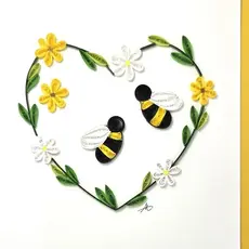 Iconic Quilling Quilling Greeting Card Bee with Daisy Heart