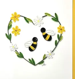 Iconic Quilling Quilling Greeting Card Bee with Daisy Heart