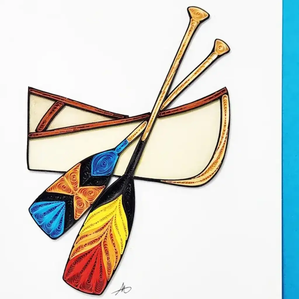 Iconic Quilling Quilling Greeting Card Canoe paddle