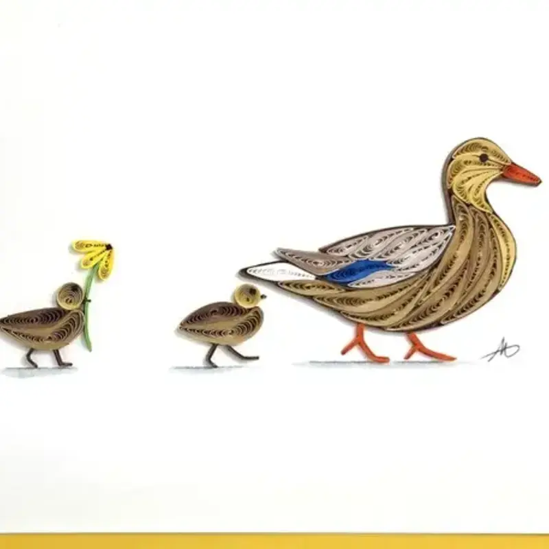 Iconic Quilling Quilling Greeting Card Mother Duck with Ducklings