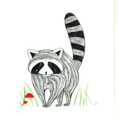 Iconic Quilling Quilling Greeting Card Racoon With Mushroom