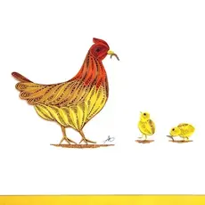 Iconic Quilling Quilling Greeting Card Hen With Chicks