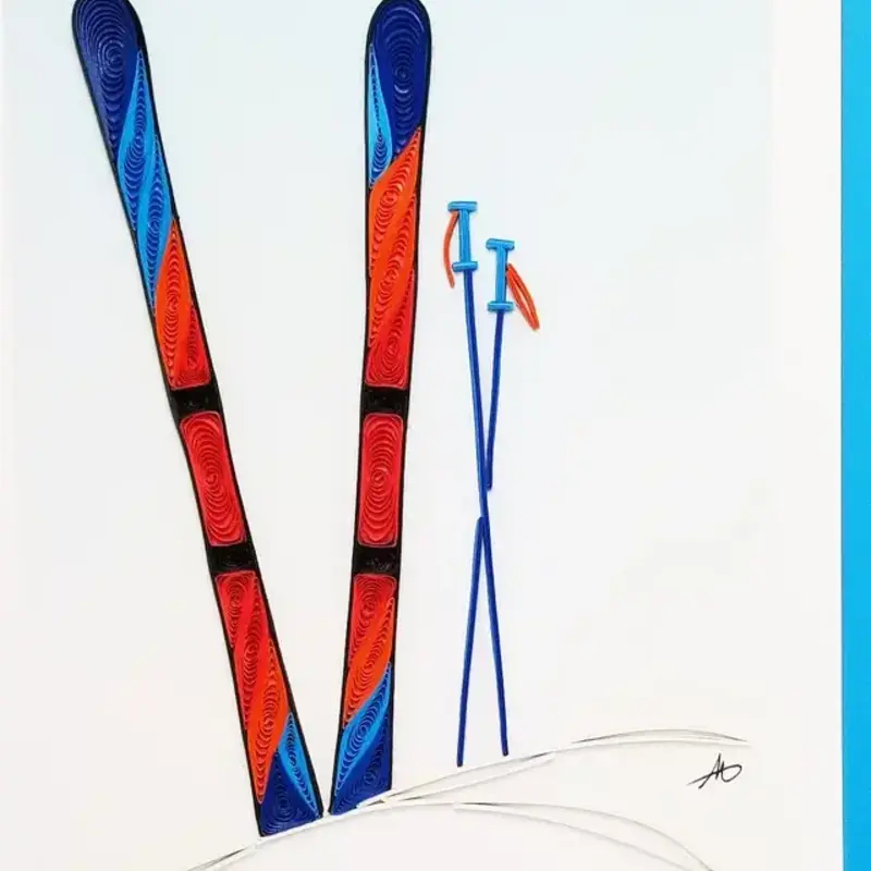 Iconic Quilling Quilling Greeting Card Skis