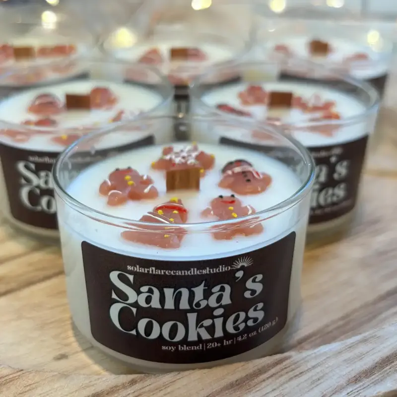 SolarFlareCandleStudio Wood-Wicked Santa's Cookies Gingerbread Soy Candle