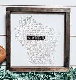 The Farmer's Wife Wisconsin Fun Word Art Sign - Black