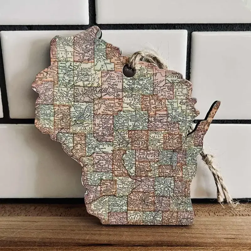 The Farmer's Wife Wisconsin Map Ornament