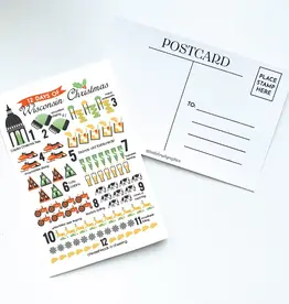 Bottlebrush Graphics 12 Days of Wisconsin Christmas Postcard