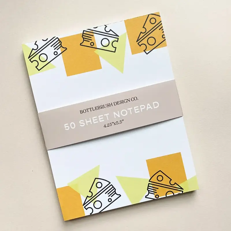 Bottlebrush Graphics Cheese Themed Notepad