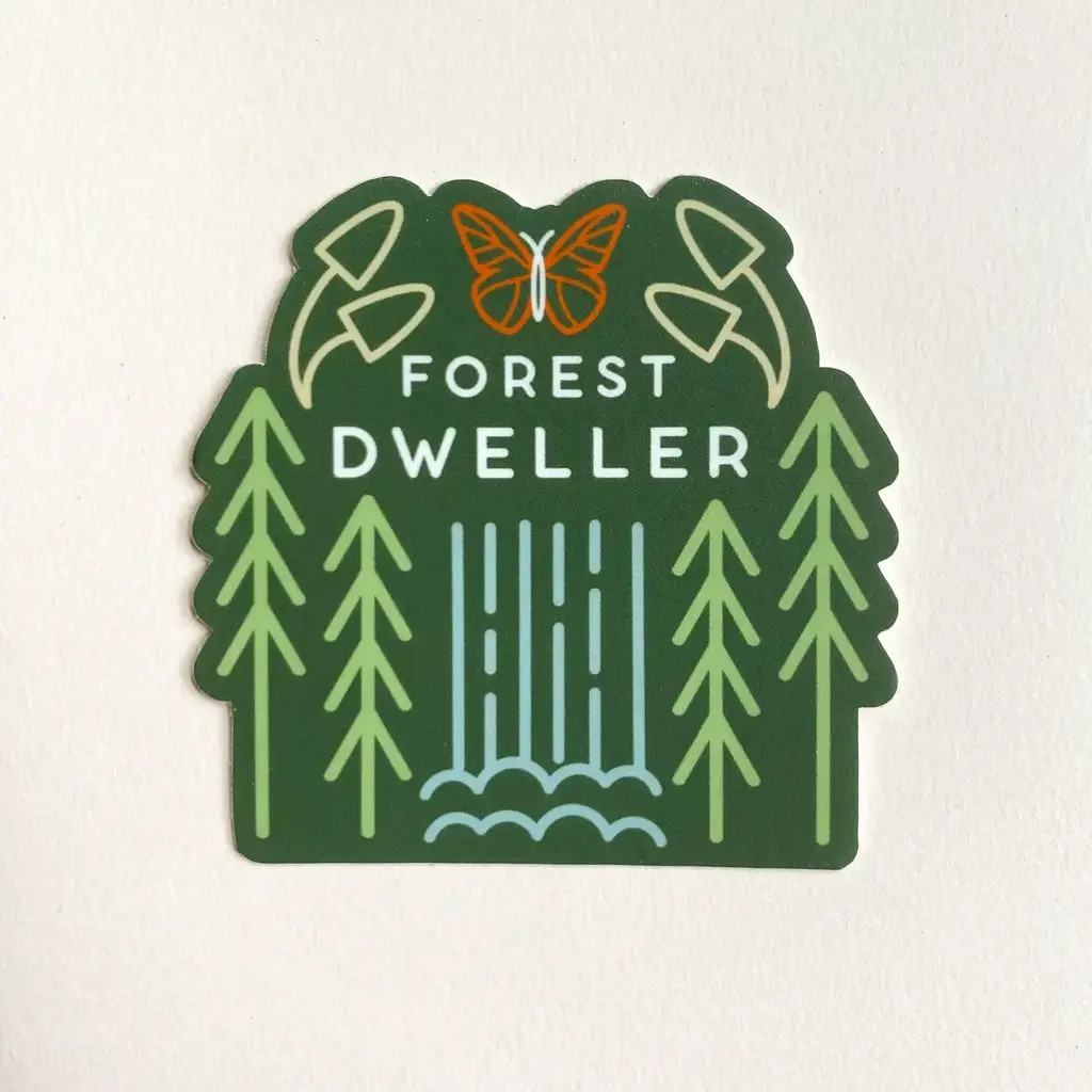 Bottlebrush Graphics Forest Dweller Line Drawn Vinyl Sticker