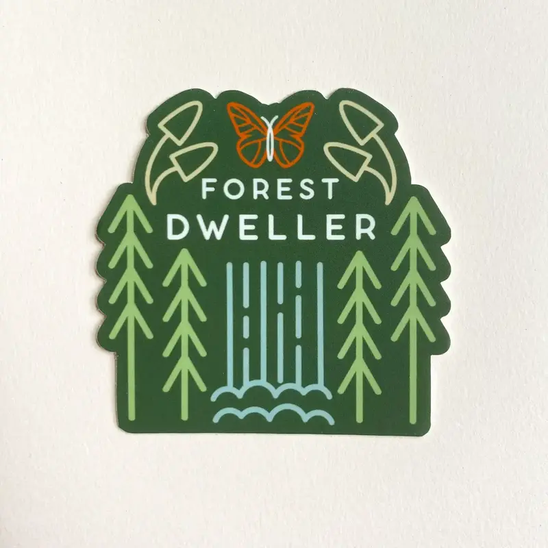 Bottlebrush Graphics Forest Dweller Line Drawn Vinyl Sticker