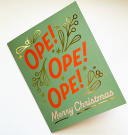 Bottlebrush Graphics Ope! Ope! Ope! Midwest Gold Foiled Holiday Card