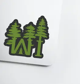 Bottlebrush Graphics Wi Camping Forest Vinyl Sticker