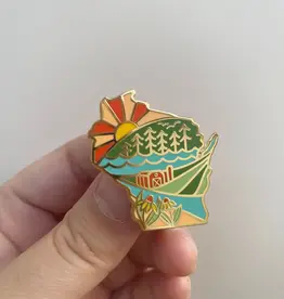 Bottlebrush Graphics Wi Love Local Enamel Pin