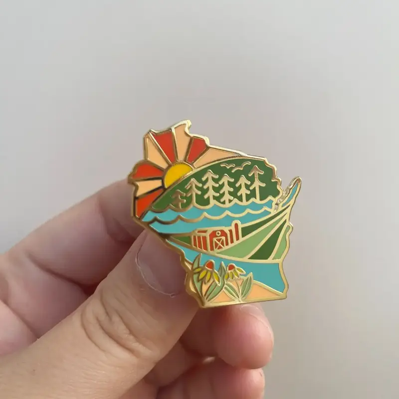 Bottlebrush Graphics Wi Love Local Enamel Pin
