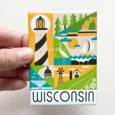 Bottlebrush Graphics Wi Scene Lighthouse Souvenir Magnet