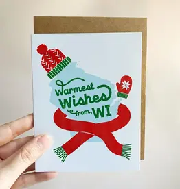 Bottlebrush Graphics Warmest Wishes Wi Bundle Up Greeting Card