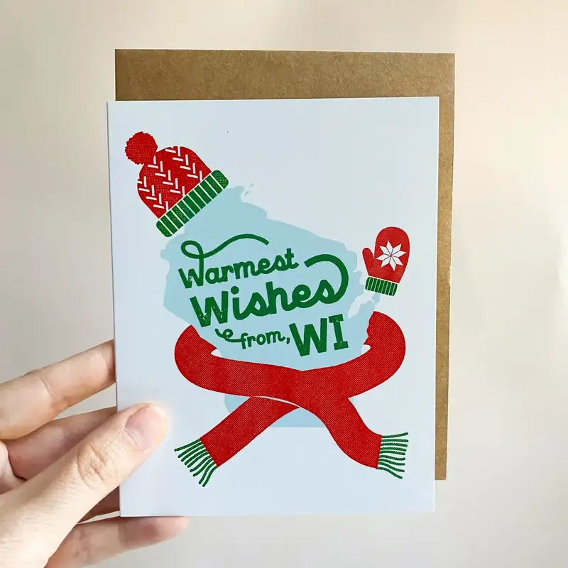 Bottlebrush Graphics Warmest Wishes Wi Bundle Up Greeting Card