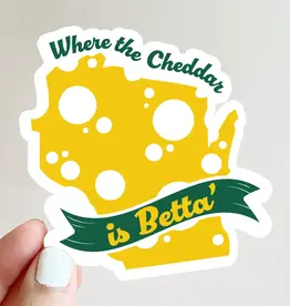 Bottlebrush Graphics Where the Cheddar Is Betta' Sticker