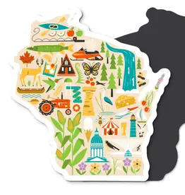 Bottlebrush Graphics Wisconsin Icons Flexible Rubber Magnet